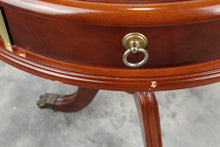 Load image into Gallery viewer, Pedestal Drum Table with Marble Top and 3 Drawers
