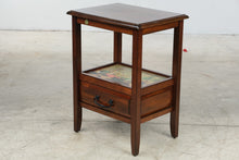 Load image into Gallery viewer, Pier 1 Imports Wood End Table with Drawer and Decorative Shelf
