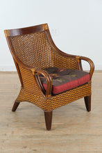Load image into Gallery viewer, Pier 1 Imports Handwoven Rattan Armchair with Wood Frame
