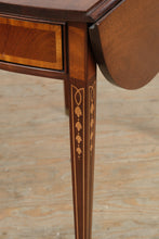 Load image into Gallery viewer, American Masterpiece Collection by Hickory Furniture Inlaid Mahogany Drop-Leaf Side Table with Drawer
