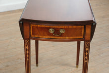 Load image into Gallery viewer, American Masterpiece Collection by Hickory Furniture Inlaid Mahogany Drop-Leaf Side Table with Drawer
