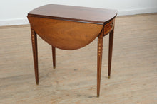 Load image into Gallery viewer, American Masterpiece Collection by Hickory Furniture Inlaid Mahogany Drop-Leaf Side Table with Drawer
