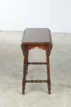 Load image into Gallery viewer, Antique Style Wood Drop Leaf Side Table with Turned Legs
