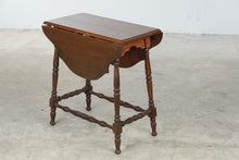 Load image into Gallery viewer, Antique Style Wood Drop Leaf Side Table with Turned Legs
