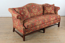 Load image into Gallery viewer, Pennsylvania House Chippendale Style Upholstered Sofa in Red Damask
