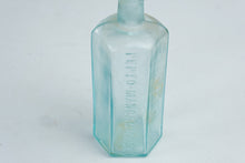 Load image into Gallery viewer, Antique Pepto Mangan Gude Aqua Glass Medicine Bottle 7 Inch Embossed
