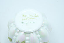 Load image into Gallery viewer, Hand-Painted Art Glass Perfume Bottle – Marigold Crest Iridescent Beaded Melon, Signed Nancy Fenton

