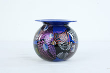 Load image into Gallery viewer, Peter Vanderlaan Signed Art Glass Vase Blue Iridescent Studio Glass 525 Inch
