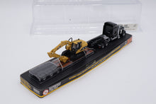 Load image into Gallery viewer, Norscot 1:87 Peterbilt Model 389 with Trail King Lowboy Trailer &amp; CAT 315CL Hydraulic Excavator – Die-Cast Model
