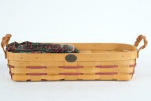 Load image into Gallery viewer, Peterboro Basket Co. Handwoven Oval Serving Basket with Braided Handles, Liner &amp; Protector
