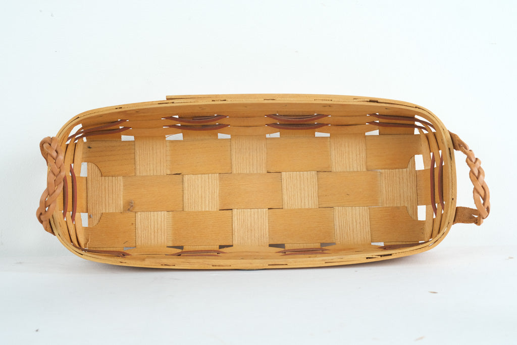 Peterboro Basket Co. Handwoven Oval Serving Basket with Braided