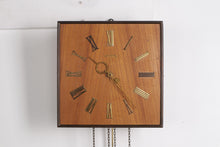 Load image into Gallery viewer, Sarsaparilla Wall Clock With Weights And Pendulum Mid Century Style
