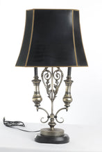 Load image into Gallery viewer, Pewter Lamp with 4 Lights and Black Shade
