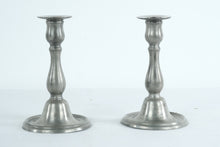 Load image into Gallery viewer, Pair of Vintage Pewter Candlesticks – Colonial Revival Style (Marked)
