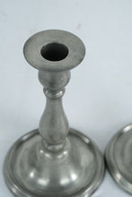 Load image into Gallery viewer, Pair of Vintage Pewter Candlesticks – Colonial Revival Style (Marked)
