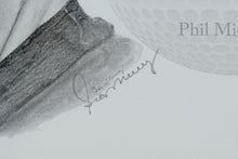 Load image into Gallery viewer, George Murray “Phil Mickelson” Framed Golf Portrait – Signed Artist Print (23&quot; x 18.5&quot;)
