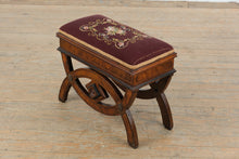 Load image into Gallery viewer, Rare Victorian Eastlake Burl Wood Piano Stool with Storage and Needlepoint Upholstery
