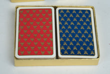 Load image into Gallery viewer, Piatnik Playing Cards Double Deck Red and Blue Gold Pattern Made in Austria
