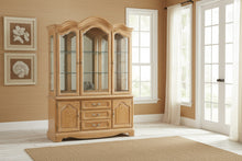 Load image into Gallery viewer, Stanley Pickled Oak China Cabinet Hutch French Provincial Display Cabinet
