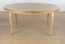 Load image into Gallery viewer, Stanley Furniture French Provincial Oak Dining Table and 6 Cane Back Chairs Pickled Finish
