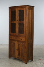 Load image into Gallery viewer, Antique Oak Pie Safe Cabinet with Punched Tin Panels and Drawer
