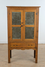 Load image into Gallery viewer, Antique Oak Pie Safe Cabinet with Punched Tin Doors
