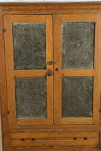 Load image into Gallery viewer, Antique Oak Pie Safe Cabinet with Punched Tin Doors
