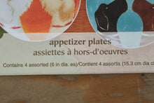 Load image into Gallery viewer, Pier 1 Imports “Dog Brewing Co.” Appetizer Plate Set – 4 Assorted Dog Designs (6” Diameter)
