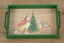 Load image into Gallery viewer, Pier 1 Park Avenue Puppies Christmas Serving Tray – Festive Wooden Holiday Décor, 18.5” Wide
