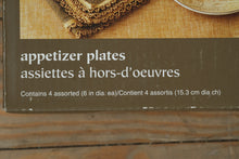 Load image into Gallery viewer, Pier 1 Imports “World Landmarks Postcard” Appetizer Plate Set – 4 Assorted City Designs (6” Diameter)
