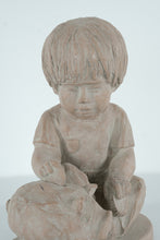 Load image into Gallery viewer, Austin Productions 1977 Sculpture – Boy with Piggy Bank – Vintage Figurative Statue, 12" Tall
