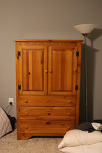 Load image into Gallery viewer, Country Cottage Pine Wardrobe with Three Drawers
