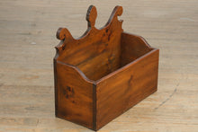 Load image into Gallery viewer, Antique Pine Wall Box with Decorative Crest
