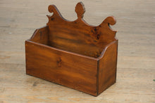 Load image into Gallery viewer, Antique Pine Wall Box with Decorative Crest
