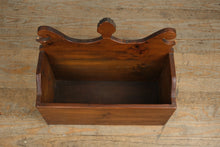 Load image into Gallery viewer, Antique Pine Wall Box with Decorative Crest
