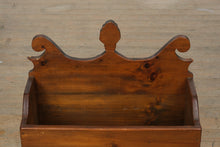 Load image into Gallery viewer, Antique Pine Wall Box with Decorative Crest
