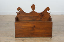 Load image into Gallery viewer, Antique Pine Wall Box with Decorative Crest
