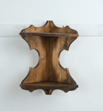 Load image into Gallery viewer, Pine Corner Wall Shelf with Double Tier Design
