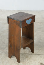 Load image into Gallery viewer, Rustic Wood Accent Side Table Blue Heart Farmhouse Cottage Style 27 Inch
