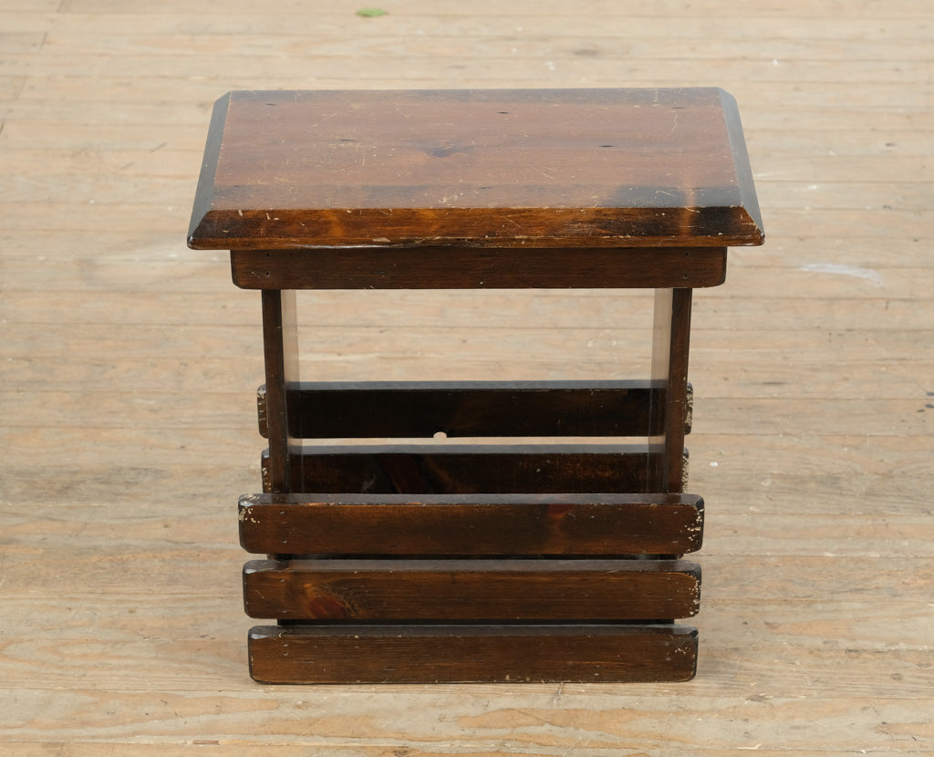Vintage Pine Magazine Side Table