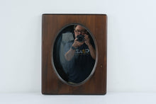 Load image into Gallery viewer, Vintage Mid Century Modern Stained Pine Oval Wall Mirror 20 Inch

