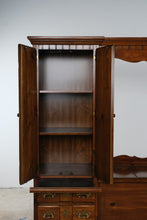 Load image into Gallery viewer, Pine Queen Wall Unit Bed with Armoire Cabinets and Mirrored Headboard
