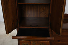 Load image into Gallery viewer, Pine Queen Wall Unit Bed with Armoire Cabinets and Mirrored Headboard

