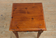 Load image into Gallery viewer, Solid Pine Square Side Table with Drawer
