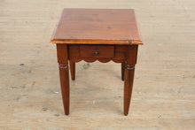 Load image into Gallery viewer, Solid Pine Square Side Table with Drawer
