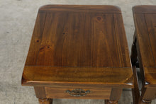 Load image into Gallery viewer, Pair of Solid Pine Rustic End Tables with Drawers

