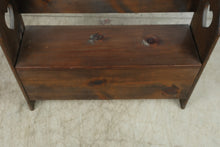Load image into Gallery viewer, Vintage Rustic Pine Storage Bench with Hand-Painted Ducks and Heart Cutouts
