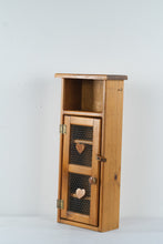 Load image into Gallery viewer, Wood Wall Cabinet Chicken Wire Heart Door Rustic Country Storage Shelf
