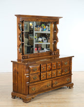 Load image into Gallery viewer, Bennington Pine 12-Drawer Dresser &amp; Mirror – Rustic Solid Wood w/ Brass Hardware
