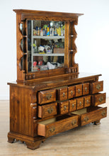 Load image into Gallery viewer, Bennington Pine 12-Drawer Dresser &amp; Mirror – Rustic Solid Wood w/ Brass Hardware
